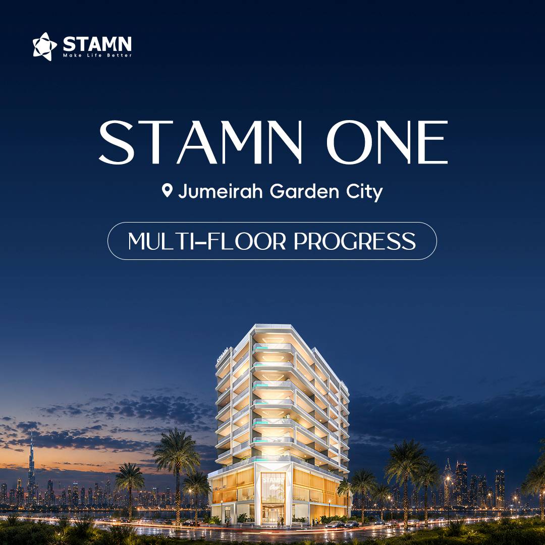 STAMN ONE &middot; Jumeirah Garden City｜Every floor moving forward &mdash; from structural finishing to MEP installation.